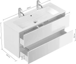 Badmeubel Phoenix Grafiet Dubbele Kraan 120 cm