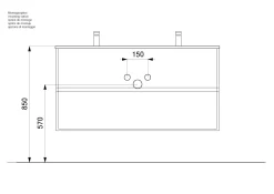 Badmeubel Phoenix Grafiet Dubbele Kraan 120 cm