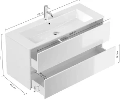 Badmeubel Phoenix Grafiet Enkele Kraan 120 cm
