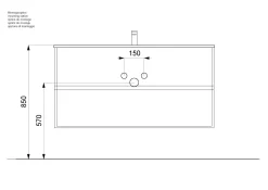 Badmeubel Phoenix Grafiet Enkele Kraan 120 cm