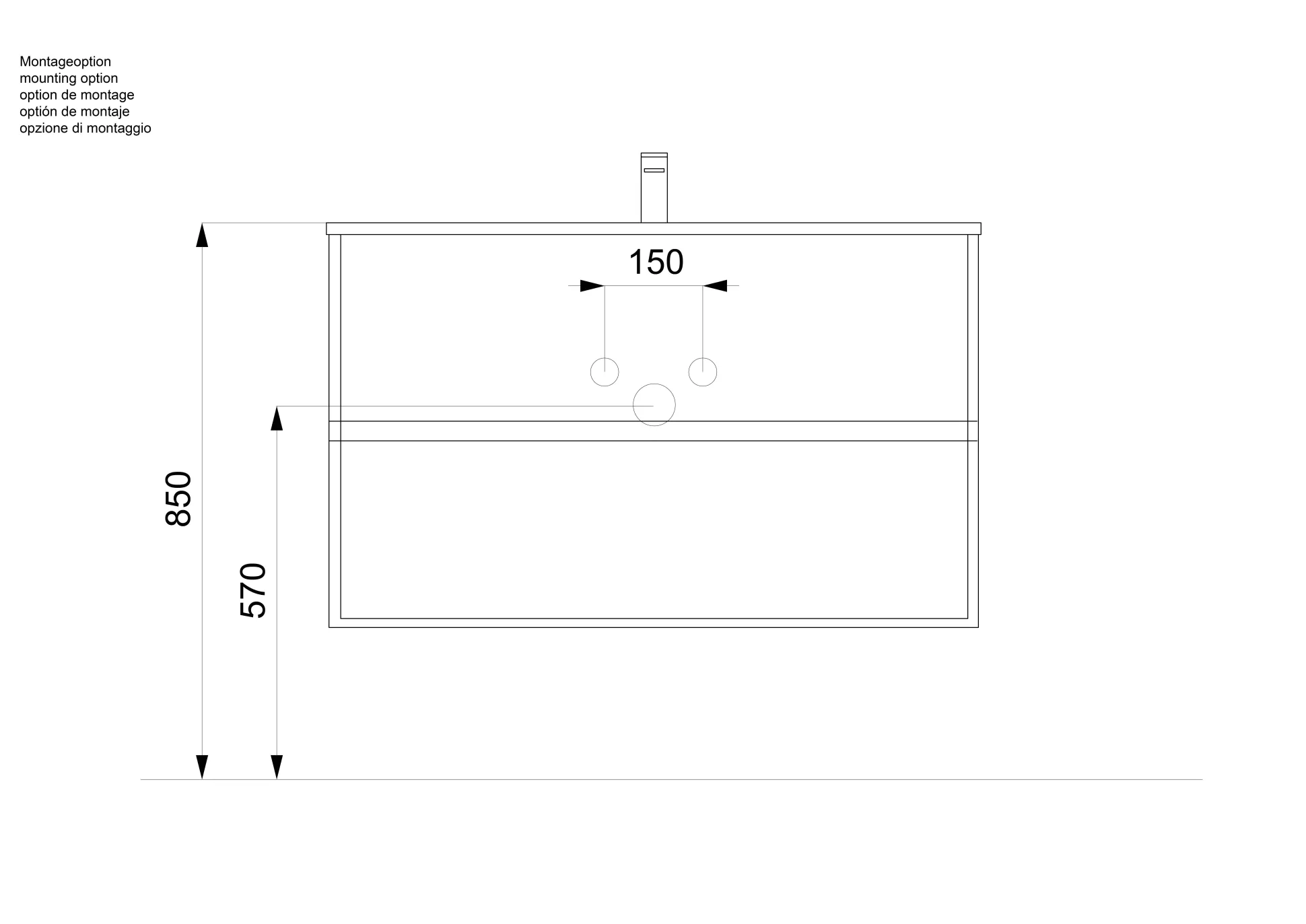 Badmeubel Phoenix Grafiet 100 cm