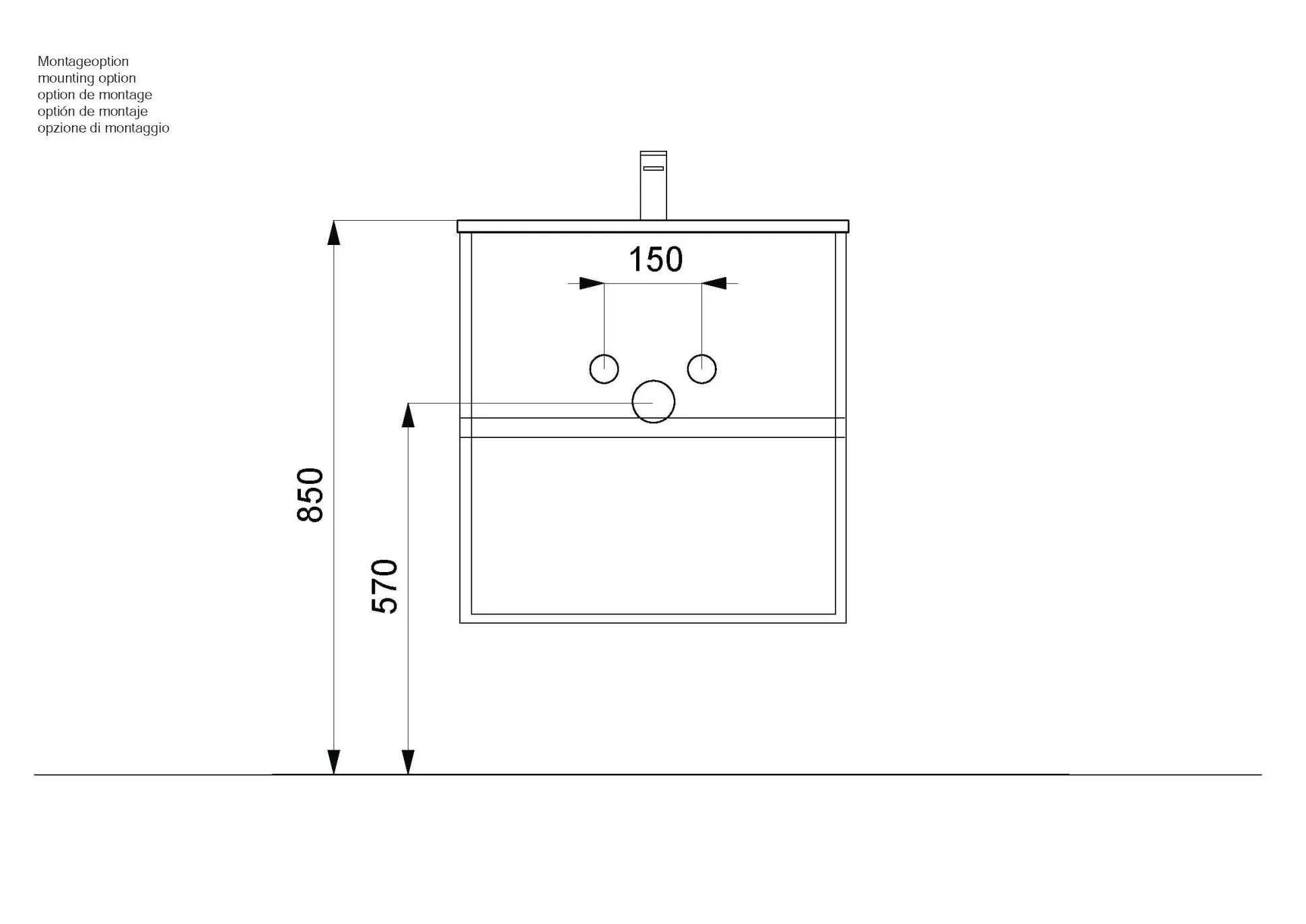 Badmeubel Phoenix Grafiet 60 cm