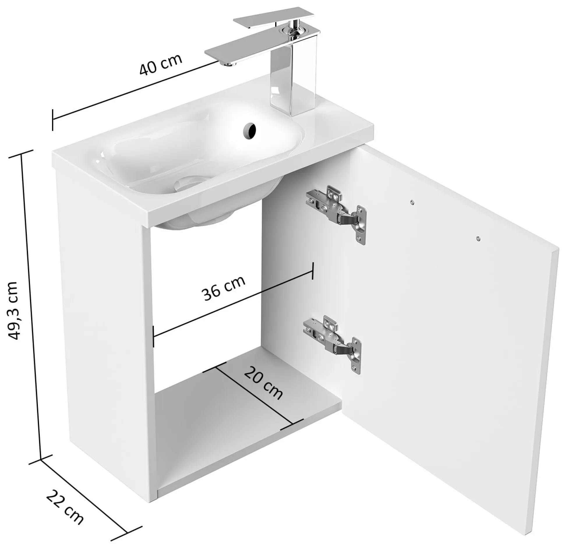 Badmeubel Tunis Grafiet 40 cm