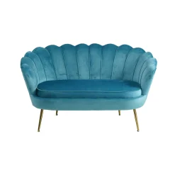 Bank Chanelle Velvet Blauw 136 cm