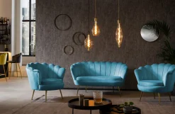 Bank Chanelle Velvet Blauw 136 cm