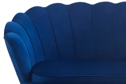 Bank Chanelle Velvet Donkerblauw 136 cm