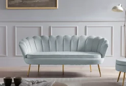 Bank Chanelle Velvet Lichtgrijs 180 cm