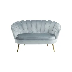 Bank Chanelle Velvet Lichtgrijs 136 cm