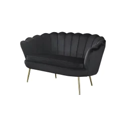 Bank Chanelle Velvet Zwart 136 cm