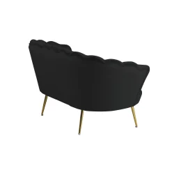 Bank Chanelle Velvet Zwart 136 cm