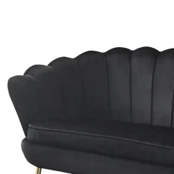 Bank Chanelle Velvet Zwart 136 cm