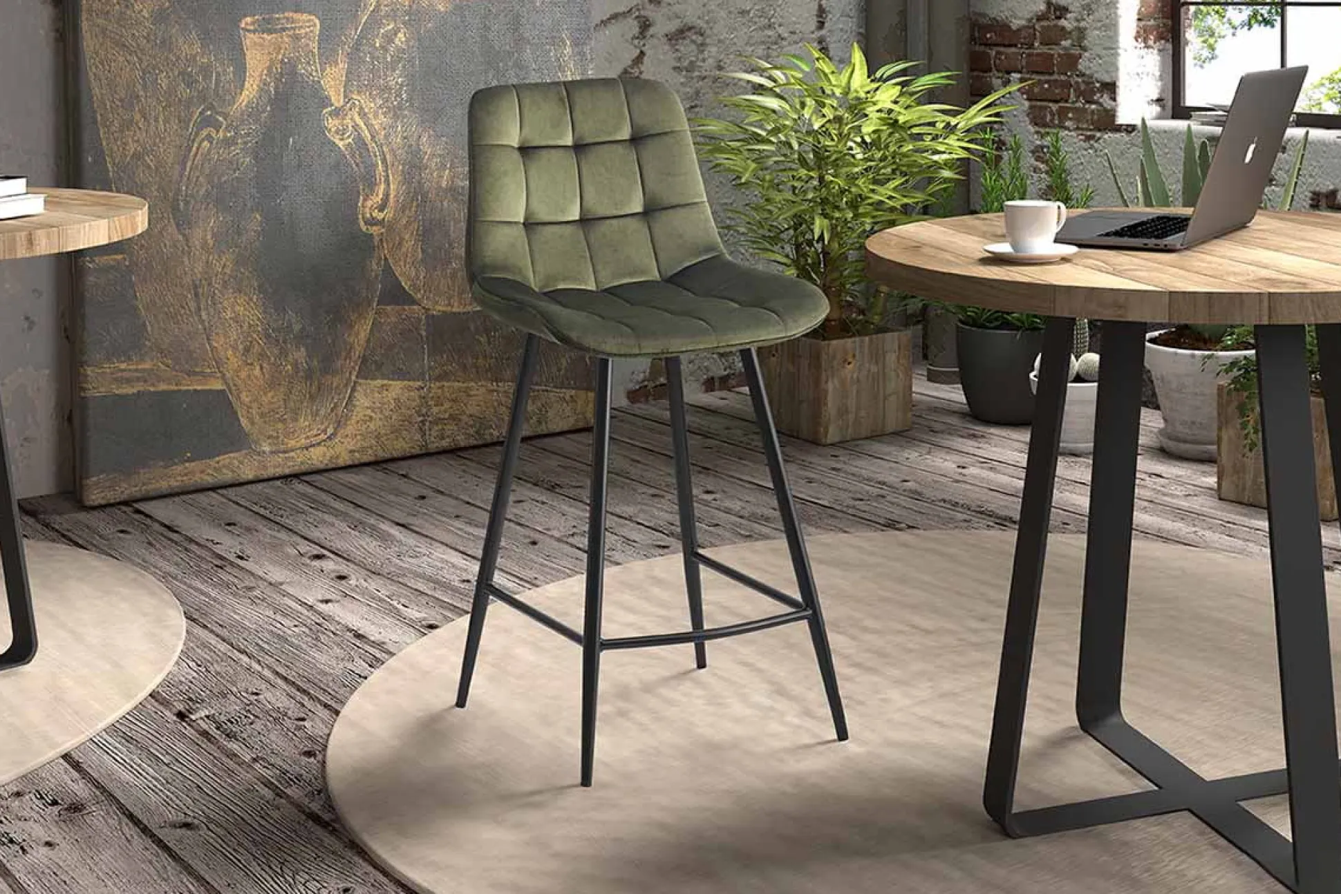 Barkruk Alice Groen – Set van 2