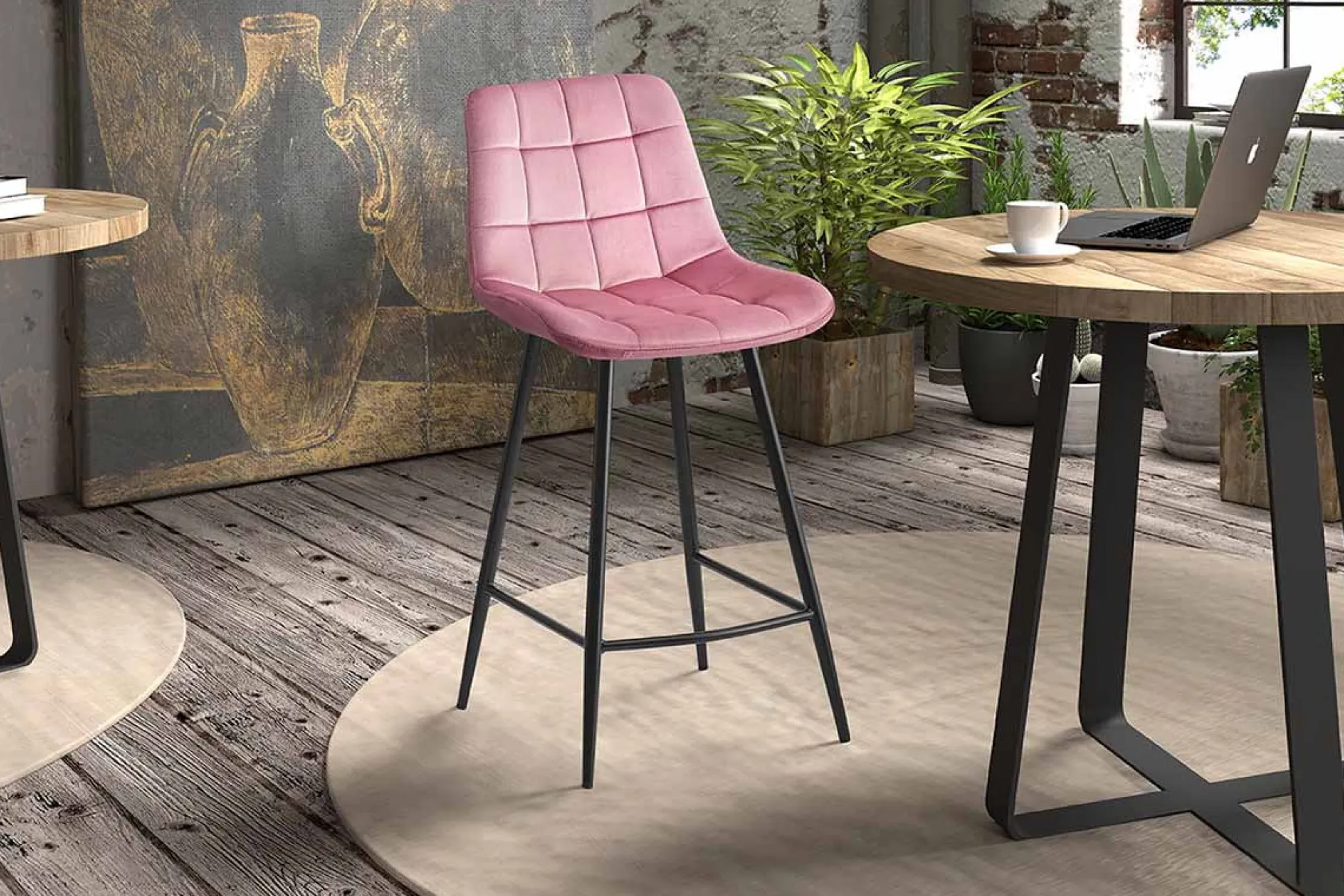 Barkruk Alice Roze – Set van 2