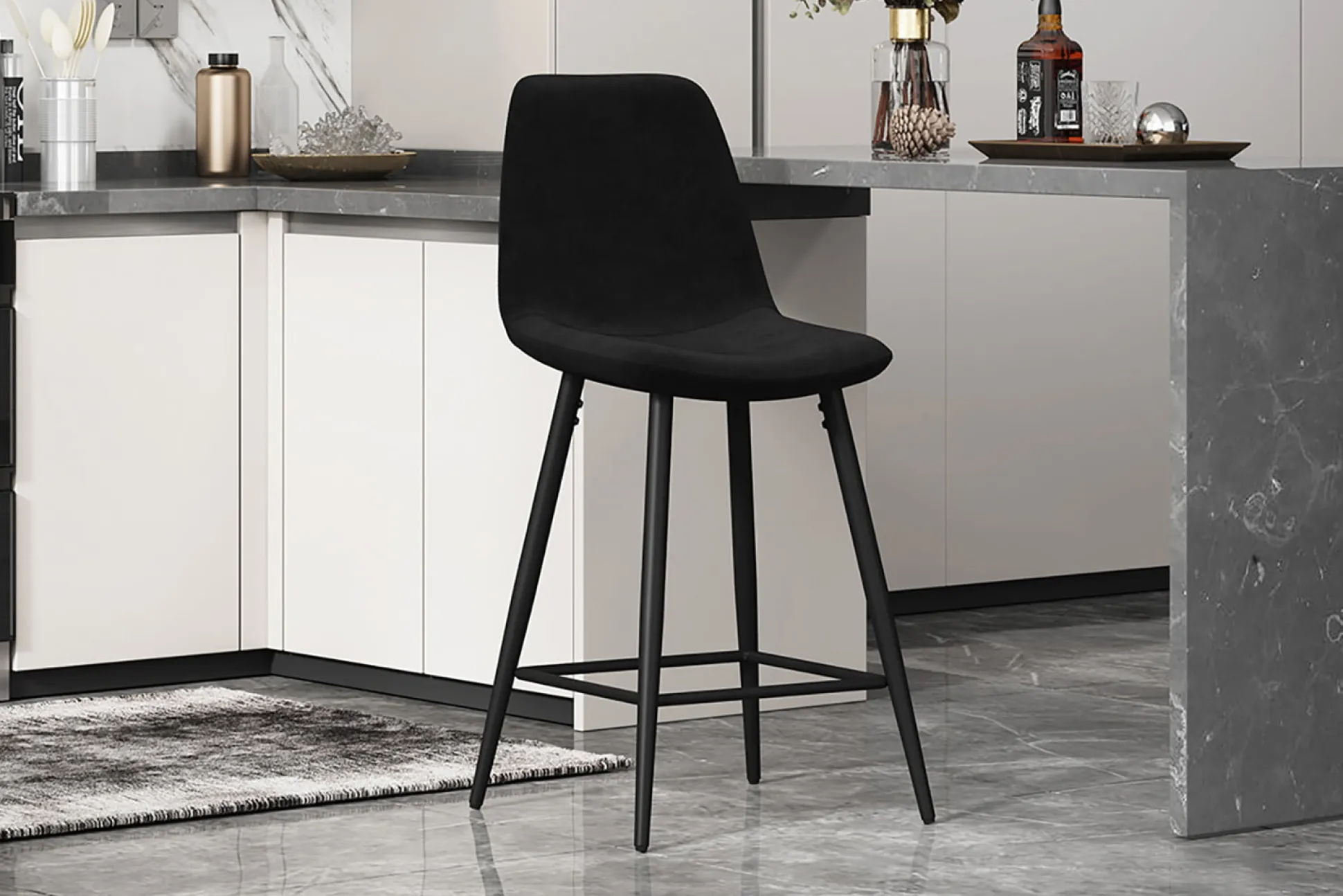 Barkruk Aylin Zwart – Set van 4