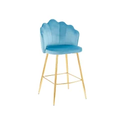 Barkruk Chanelle Velvet Blauw – Set van 2