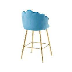 Barkruk Chanelle Velvet Blauw – Set van 2