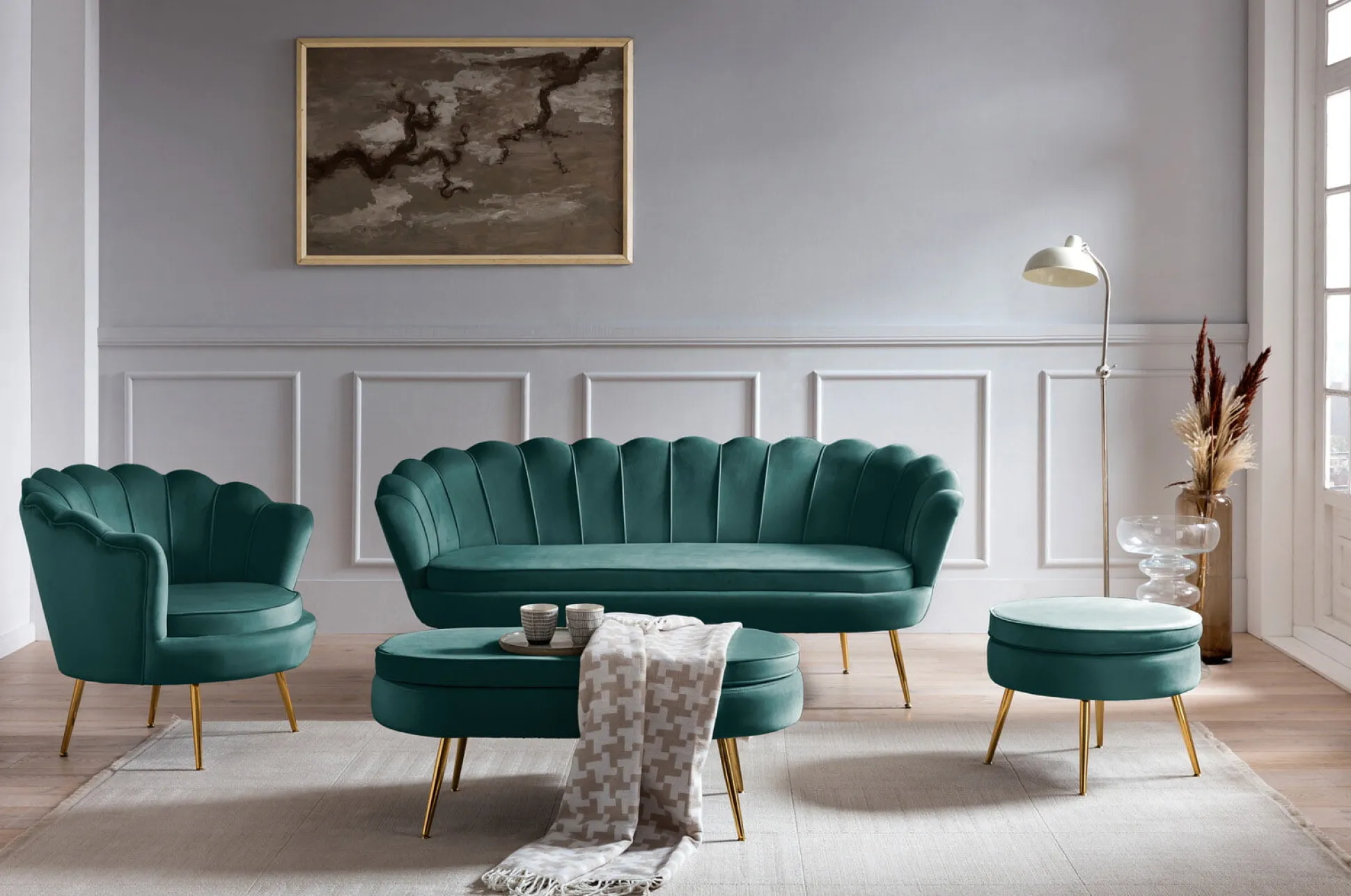 Barkruk Chanelle Velvet Groen – Set van 2