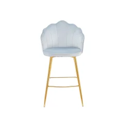 Barkruk Chanelle Velvet Lichtgrijs – Set van 2