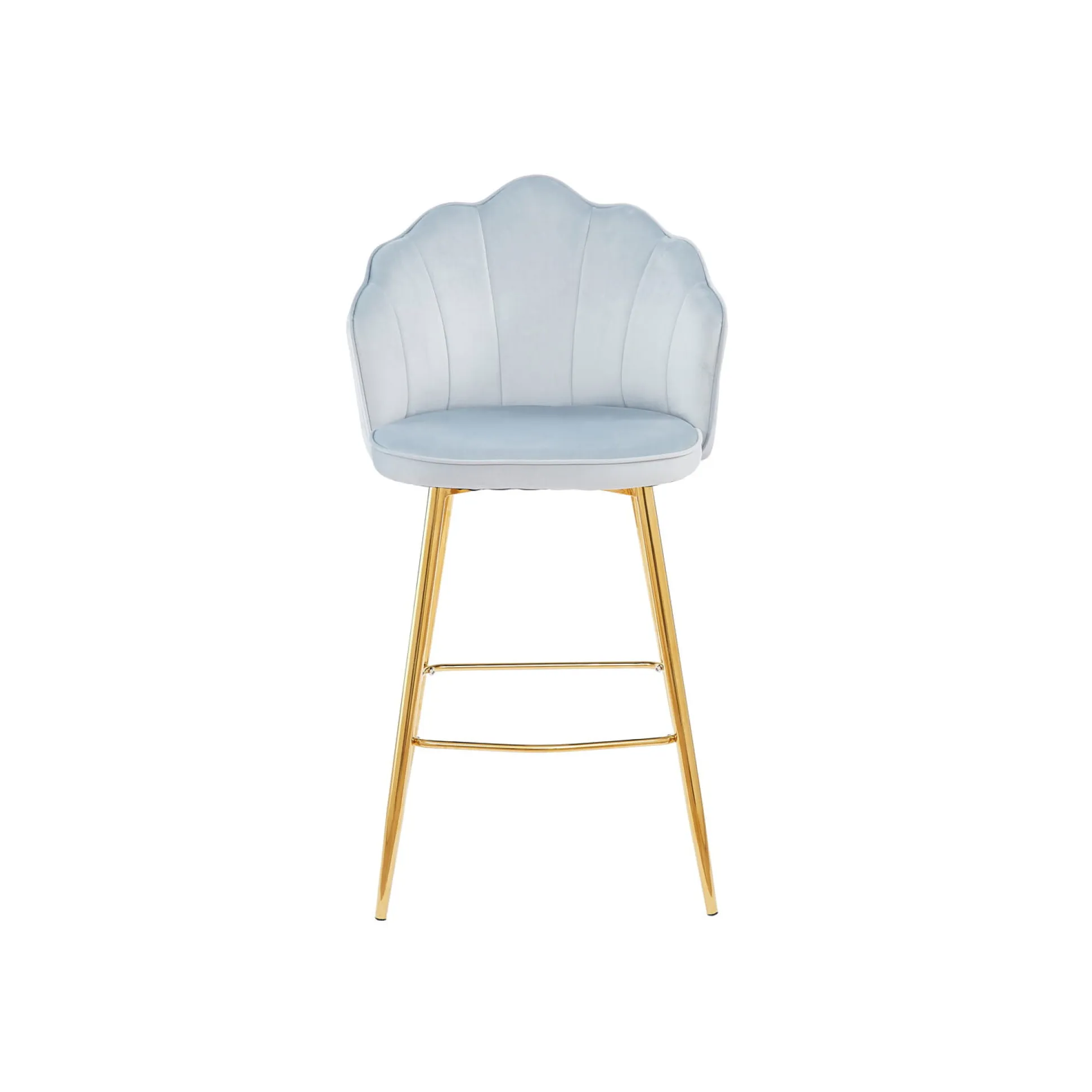 Barkruk Chanelle Velvet Lichtgrijs – Set van 2