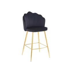 Barkruk Chanelle Velvet Zwart – Set van 2