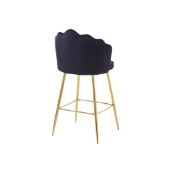 Barkruk Chanelle Velvet Zwart – Set van 2