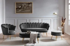 Barkruk Chanelle Velvet Zwart – Set van 2