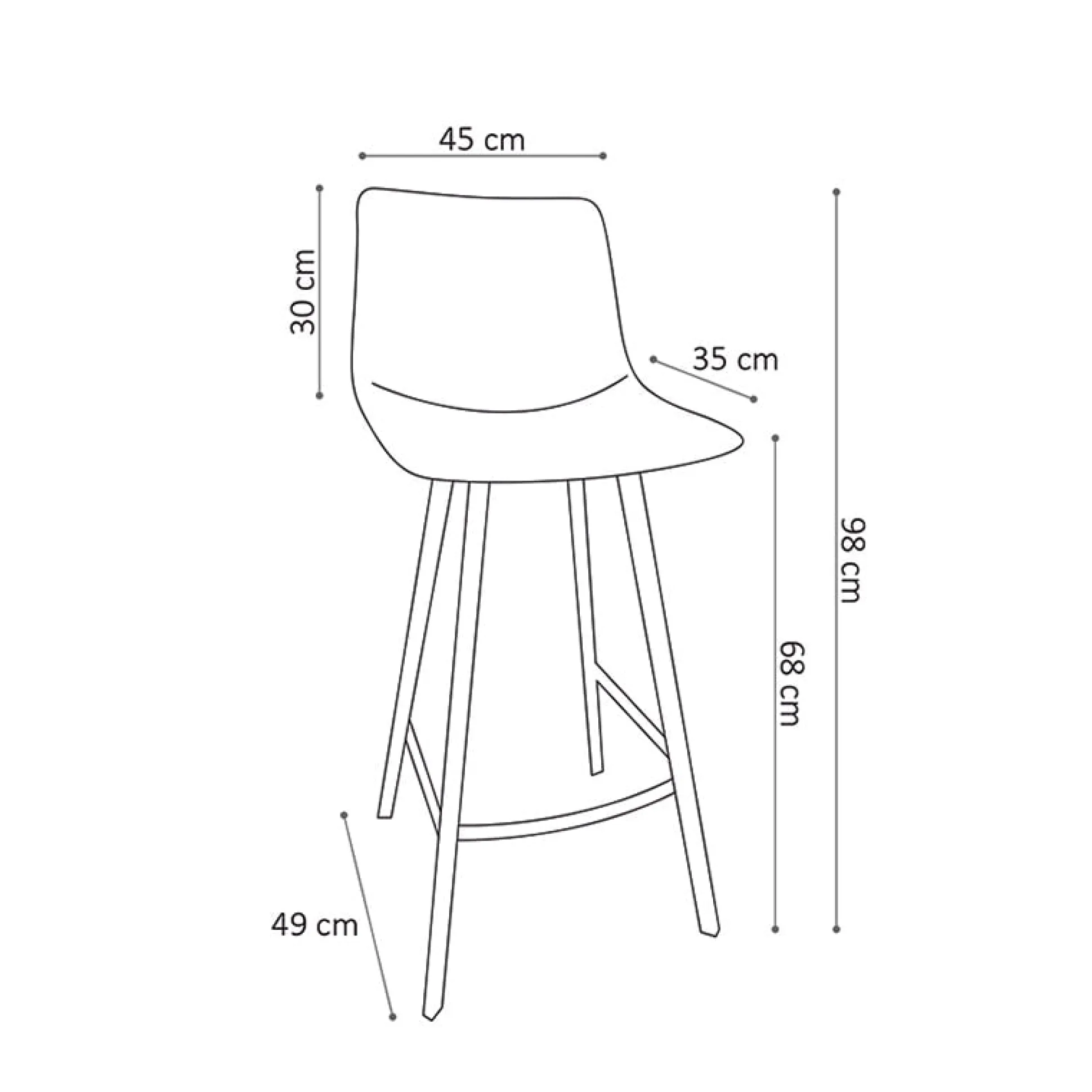 Barkruk Ferry Cognac – Hoog – Set van 2