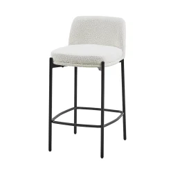 Barkruk Lylou Wit Stof – Set van 2