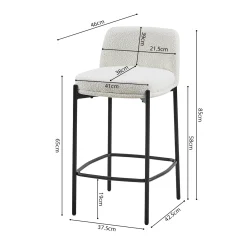 Barkruk Lylou Wit Stof – Set van 2