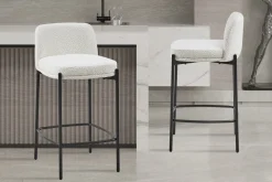 Barkruk Lylou Wit Stof – Set van 2