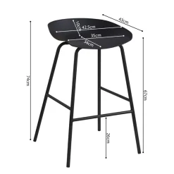 Barkruk Mickey Zwart – Set van 4