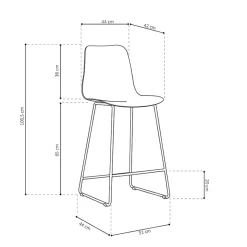 Barkruk Penny Grijs-Groen – Set van 2