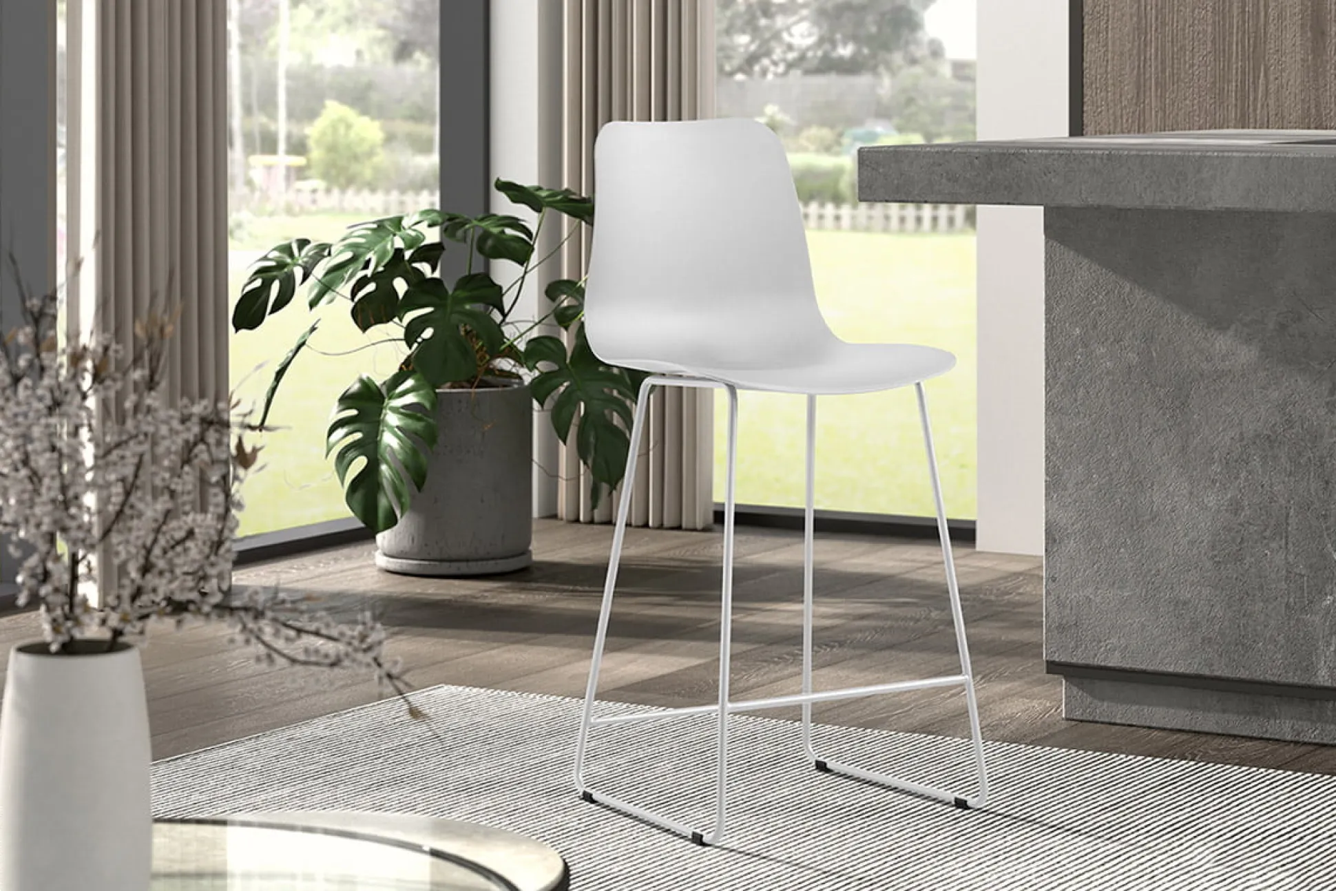 Barkruk Penny Wit – Set van 2