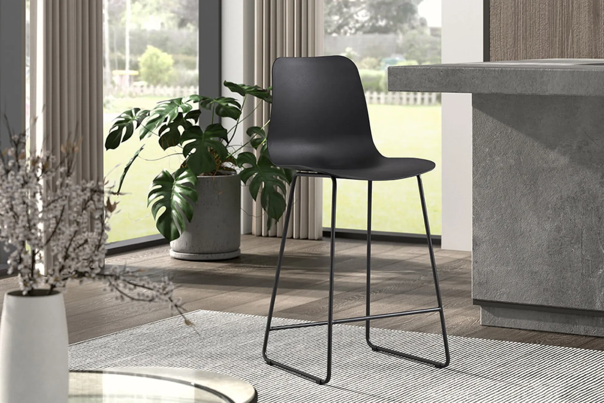 Barkruk Penny Zwart – Set van 2