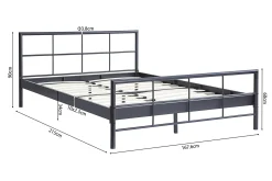 Bed Chuck Donkergrijs 160×200 cm