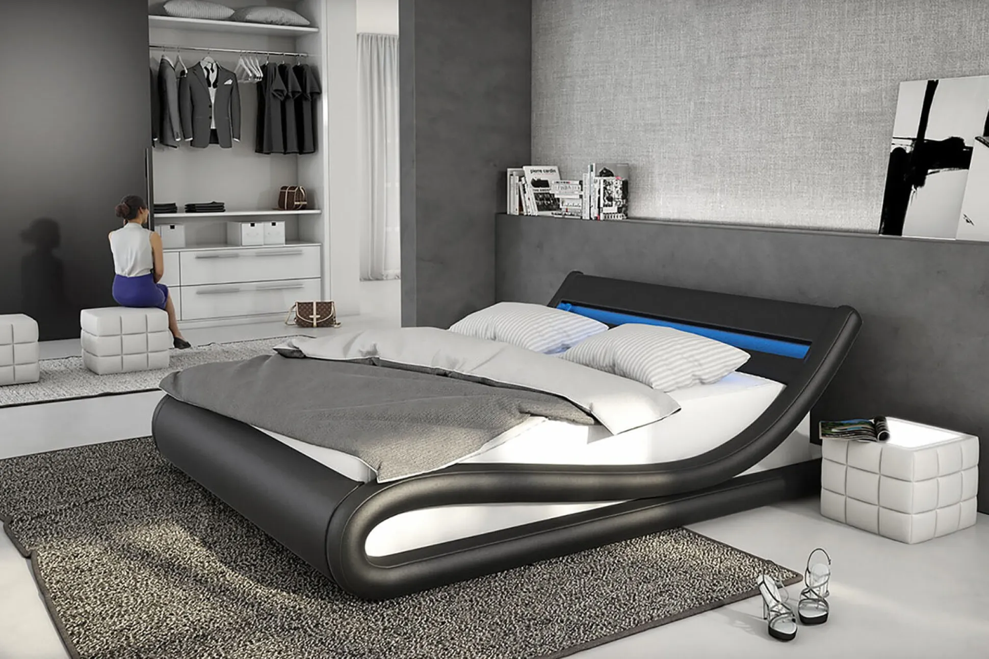 Bed Juan Zwart 180x200cm