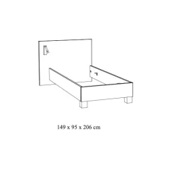 Bed Livia 90×200 cm Eiken