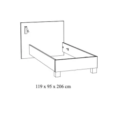 Bed Livia 120×200 cm Eiken