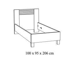 Bed Mekong Eiken 90x200cm