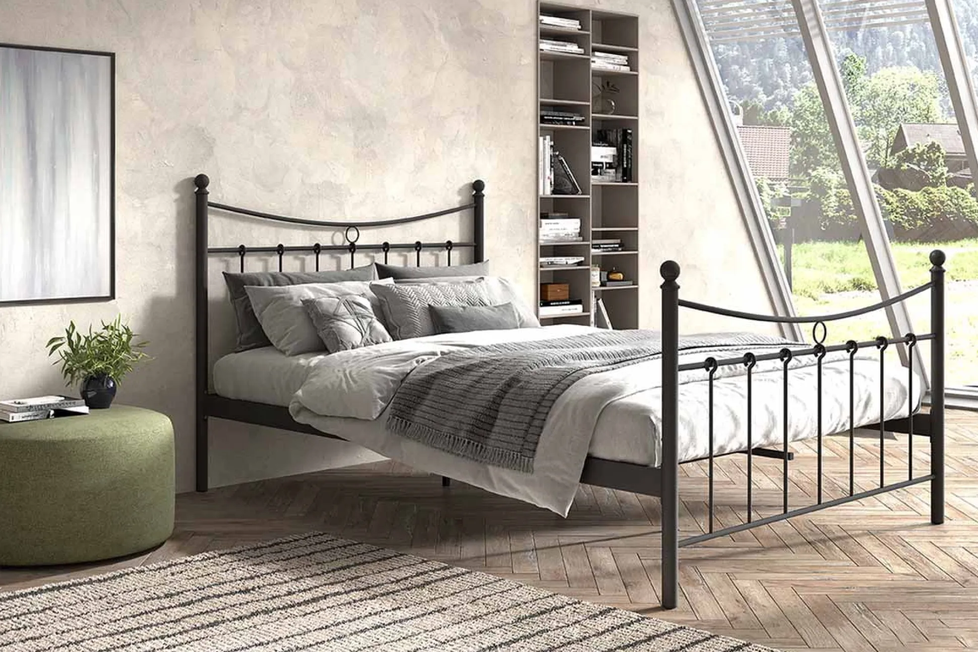 Bed Molly Zwart 140x200cm