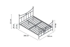 Bed Molly Zwart 140x200cm