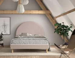 Bed Victoria Bouclé Roze 140×200 cm