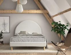 Bed Victoria Bouclé Wit 140×200 cm