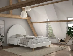 Bed Victoria Bouclé Wit 140×200 cm