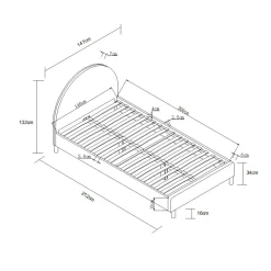 Bed Victoria Bouclé Wit 140×200 cm