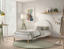 Bed Victoria Bouclé Wit 90×200 cm