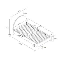 Bed Victoria Bouclé Wit 90×200 cm