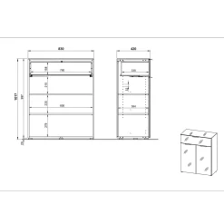 Bergkast Sirmione Wit Eiken