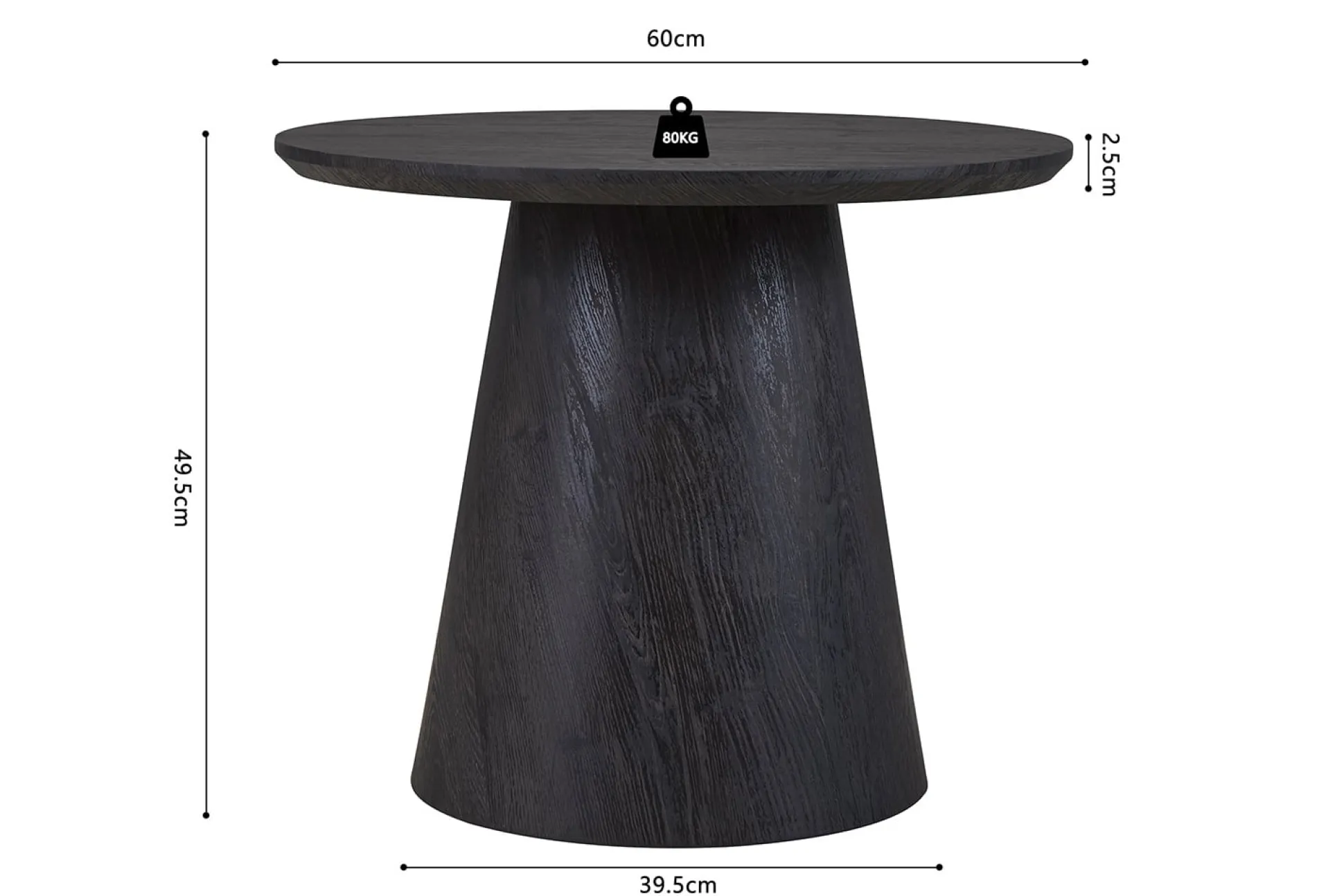 Bijzettafel Bernou Donkerbruin