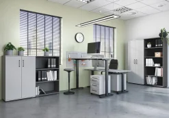 Bureau Discovery Lichtgrijs Zwart 180 cm